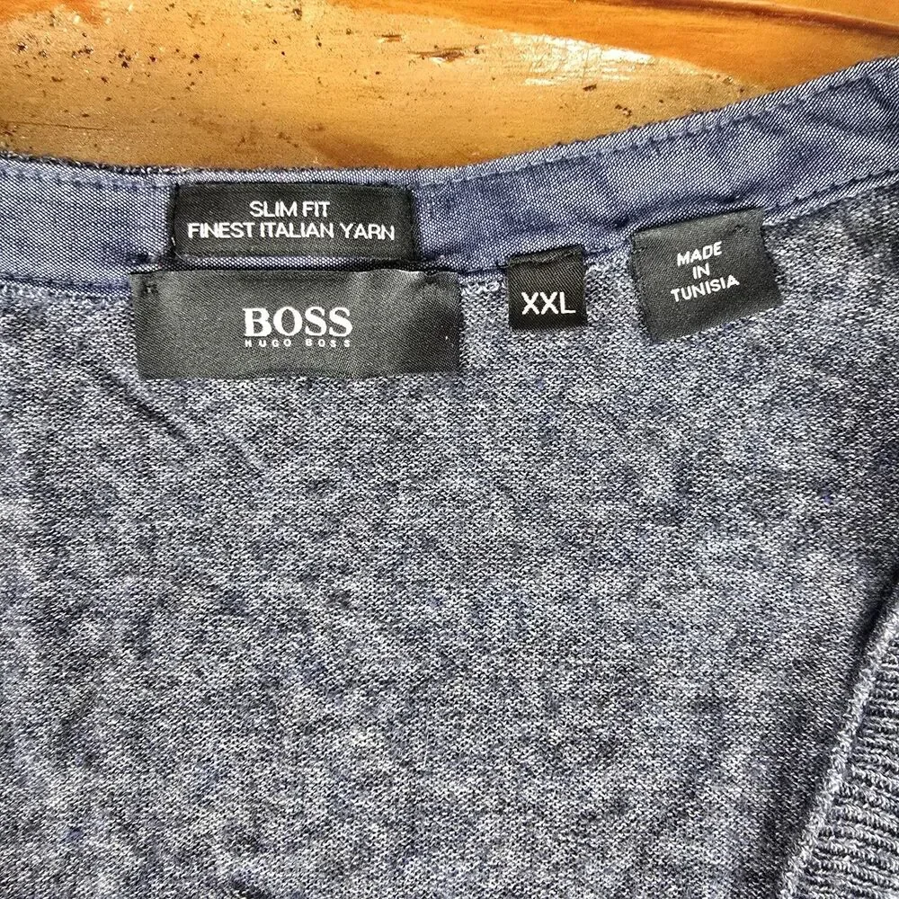 BOSS by Hugo Boss Cardigan SLIM FIT Finest Italian Yarn men's size XL gray